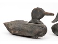 Three Antique Decoy Duct Two Carved Wood, One Cork With Wooden Head
