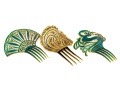 Three Semi Antique Ladies Hair Combs