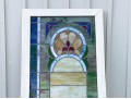 Vintage Framed, Stained Leaded Glass Window Pane