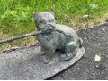 Maitland-Smith Iron Sculpture, Pugs Holding A Rope