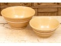 Two Vintage Glazed Ceramic Batter Bowls
