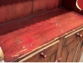 Antique American Carved And Paint Finished Hutch
