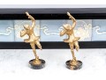 Pair Of French Art Deco Gilt Figures Of Dancers On Marble Bases