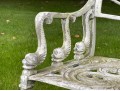 Classic Neoclassical Painted Cast Aluminum Garden Bench