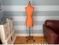 Vintage Dress Form With Pedesal On Casters
