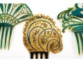 Three Semi Antique Ladies Hair Combs