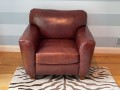 Luxurious Leather Upholstered Club Chair With Ottoman