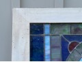 Vintage Framed, Stained Leaded Glass Window Pane