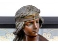 Faux Bronze Finished Plaster Bust On Plinth, 