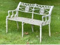 Classic Neoclassical Painted Cast Aluminum Garden Bench