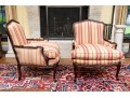 Handsome Pair Of Custom Upholstered Louis XV Style Bergeres