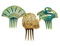 Three Semi Antique Ladies Hair Combs
