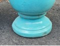Eye-Catching Pair Of Turquoise Glazed Ceramic Garden Urns