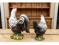 Two Italian Majolica Style Ceramic Rooster Figures