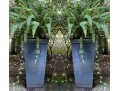 Pair Of Large Vintage Metallic Garden Urns