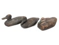 Three Antique Decoy Duct Two Carved Wood, One Cork With Wooden Head