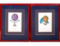 Two Fantastic Book Plate Prints Depicting Hot Air Balloons