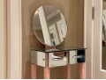Mirrored Vanity Table With Quality Lucite Stool