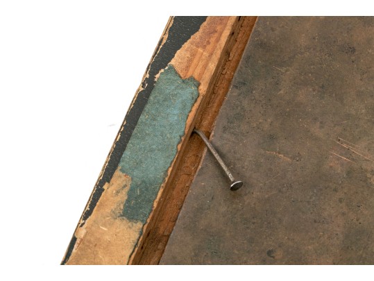 Small Vintage Portrait On Copper, Wooden Frame