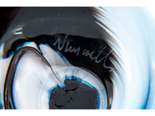 Artisanal Steven Newell Hand-blown Glass Paperweight