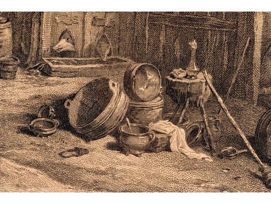 After David Teniers, By Jacques Philippe Le Bas, Flemish Festival, 18th Century Engraving