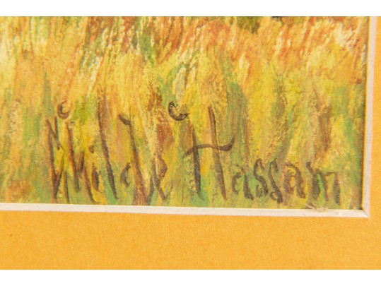 In The Manner Of Childe Hassam Watercolor Of St. Petersburg, Florida Coastal Landscape