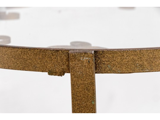 Vintage Italian Gold Painted Wrought Iron Accent Table, Ca. 1960's