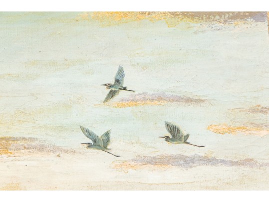 Attributed To: CHARLES Wysocki, Oil On Canvas, Geese In Flight