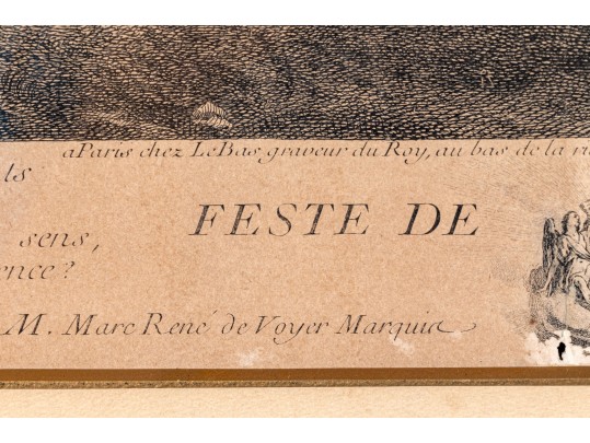 After David Teniers, By Jacques Philippe Le Bas, Flemish Festival, 18th Century Engraving