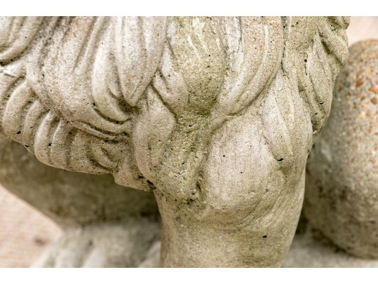 Vintage Seated Cement Lion