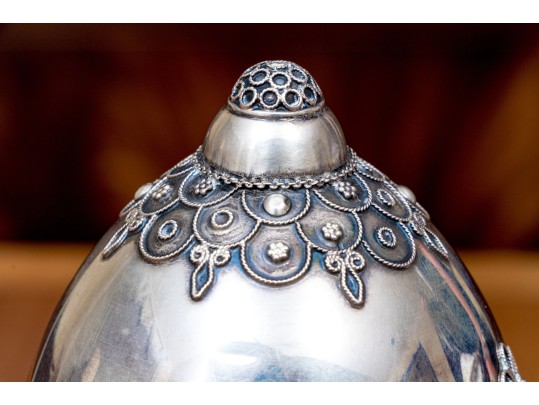 Israel Sterling Silver Lidded Footed Cup     6.48 Troy Ozs.