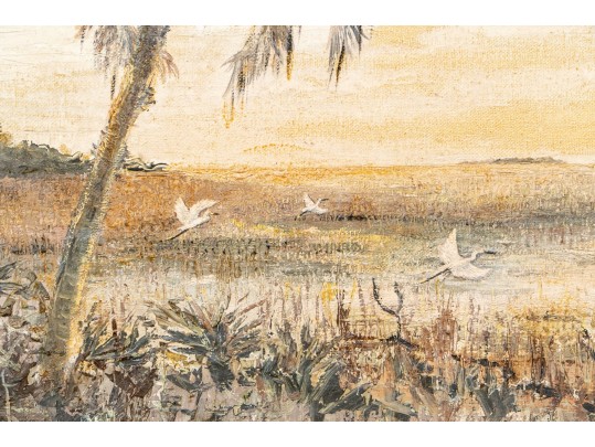 Attributed To: CHARLES Wysocki, Oil On Canvas, Geese In Flight