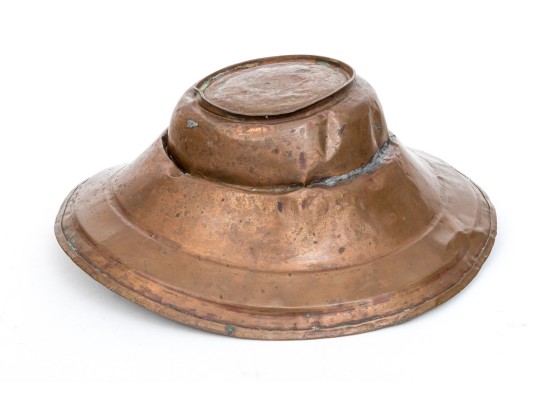 Brass Jardiniere With Lion Heads And Copper Liner