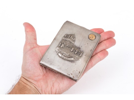 800 Silver Cigarette Case With Portuguese Repousse Decoration    3.345 Troy Ozs. 