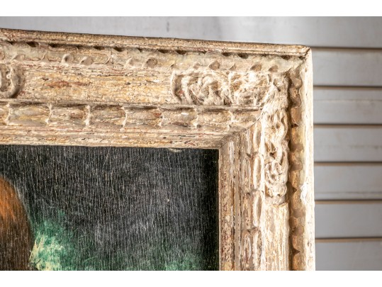 In The Manner Of  Horace Pippin (Am., 1888-1946) Oil On Panel, Portrait Of An African American Woman