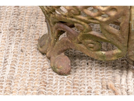 Very Decorative Pair Of Vintage Cast Iron Planters