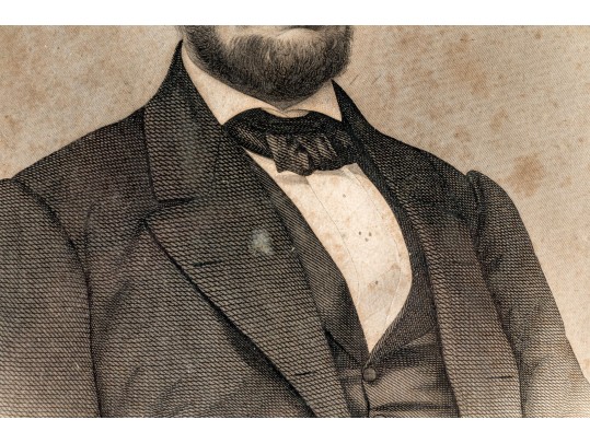 1864 Steel Engraving, Abraham Lincoln Portrait Bust