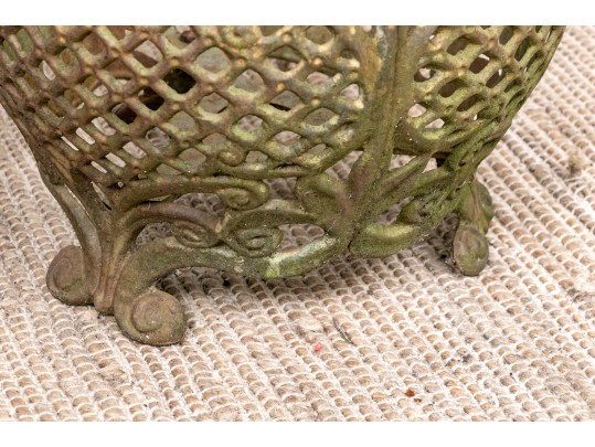 Very Decorative Pair Of Vintage Cast Iron Planters