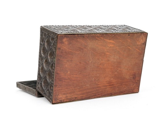 Arts And Crafts Brass Repousse Humidor, Ca. 1880-1920