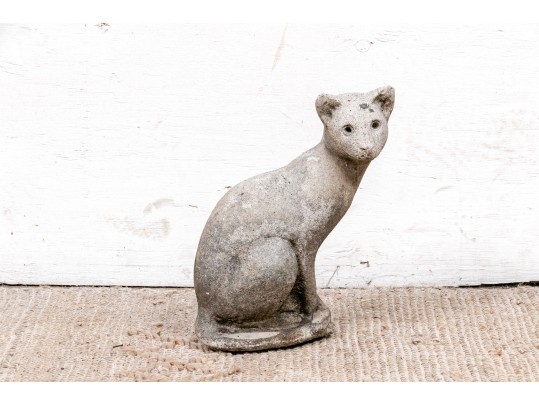 Vintage Cement Siamese Seated Cat 