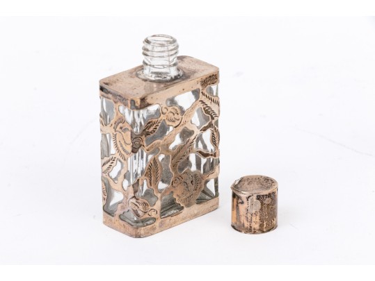 Collection Of Four Mexican 925 Silver Overlay Glass Perfumes