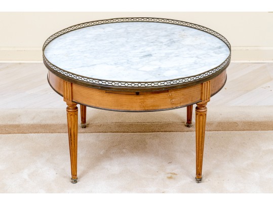 Vintage Marble Top Bouillotte Table