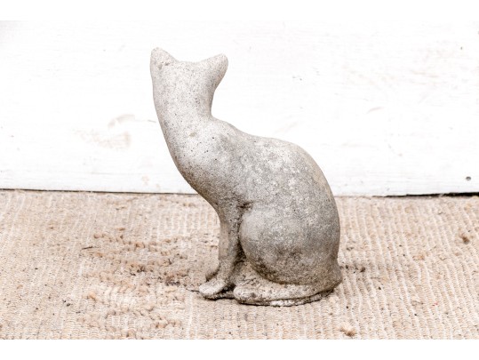 Vintage Cement Siamese Seated Cat 