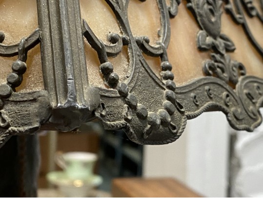 Vintage Six Pannel Slag Glass Lamp, Ca. 1910-30