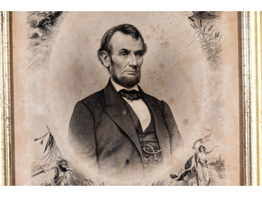 1864 Steel Engraving, Abraham Lincoln Portrait Bust