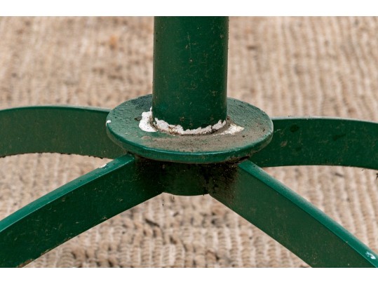 Five Piece Vintage Green Painted Wrought Iron Patio Set