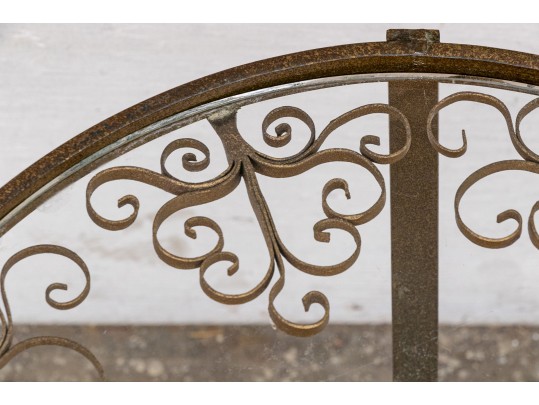 Vintage Italian Gold Painted Wrought Iron Accent Table, Ca. 1960's