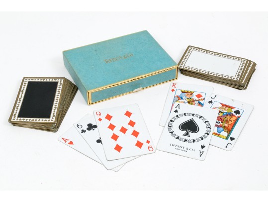 Two Decks Of Tiffany & Company Playing Cards, Black And White Backs