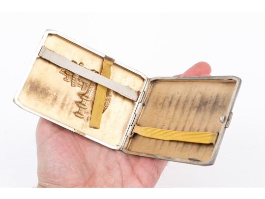 800 Silver Cigarette Case With Portuguese Repousse Decoration    3.345 Troy Ozs. 