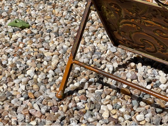 Decorative Vintage Tiered Painted Metal Folidng Table 